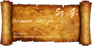 Szammer Géza névjegykártya