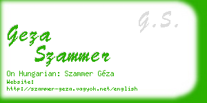 geza szammer business card