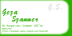 geza szammer business card